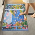 thumbnail image 1 of Yayeee Bath Rugs for Bathroom Floor Set of 2 Non Slip Fluffy Soft Absorbent Mat, Pink Floral Window, 1 of 7