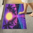 thumbnail image 1 of Yayeee Bath Rugs for Bathroom Floor Set of 2 Non Slip Fluffy Soft Absorbent Mat, Purple Neon Road, 1 of 7