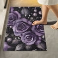 thumbnail image 1 of Yayeee Bath Rugs for Bathroom Floor Set of 2 Non Slip Fluffy Soft Absorbent Mat, Purple Roses, 1 of 7