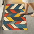 thumbnail image 1 of Yayeee Bath Rugs for Bathroom Floor Set of 2 Non Slip Fluffy Soft Absorbent Mat, Red Geometric, 1 of 7