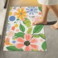 thumbnail image 1 of Yayeee Bath Rugs for Bathroom Floor Set of 2 Non Slip Fluffy Soft Absorbent Mat, Retro Pink Floral, 1 of 7