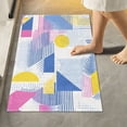 thumbnail image 1 of Yayeee Bath Rugs for Bathroom Floor Set of 2 Non Slip Fluffy Soft Absorbent Mat, Retro Simple Shapes, 1 of 7