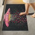 thumbnail image 1 of Yayeee Bath Rugs for Bathroom Floor Set of 2 Non Slip Fluffy Soft Absorbent Mat, UFO with Hearts Pattern, 1 of 7