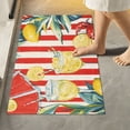 thumbnail image 1 of Yayeee Bath Rugs for Bathroom Floor Set of 2 Non Slip Fluffy Soft Absorbent Mat, White Striped Lemon, 1 of 7