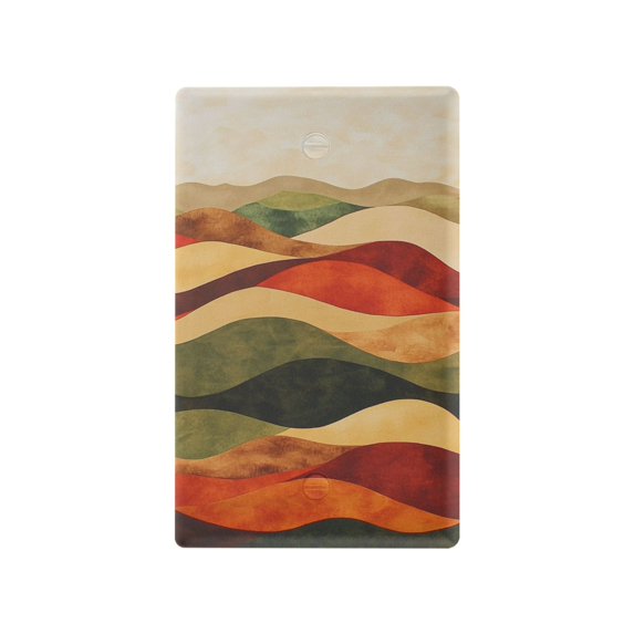 Yayeee Blank Wall Plate Cover 1-Gang 4.5"x2.7" Home Unused Decorative Outlet, Abstract Desert Pattern