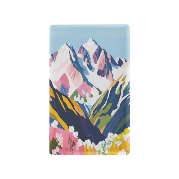 Yayeee Blank Wall Plate Cover 1-Gang 4.5"x2.7" Home Unused Decorative Outlet, Abstract Mountain