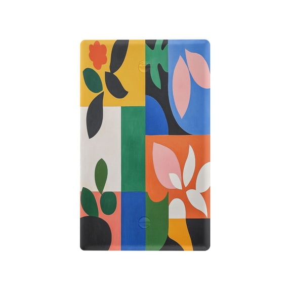 Yayeee Blank Wall Plate Cover 1-Gang 4.5"x2.7" Home Unused Decorative Outlet, Abstract Plants