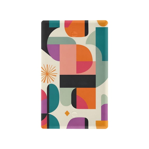 Yayeee Blank Wall Plate Cover 1-Gang 4.5"x2.7" Home Unused Decorative Outlet, Beige Abstract