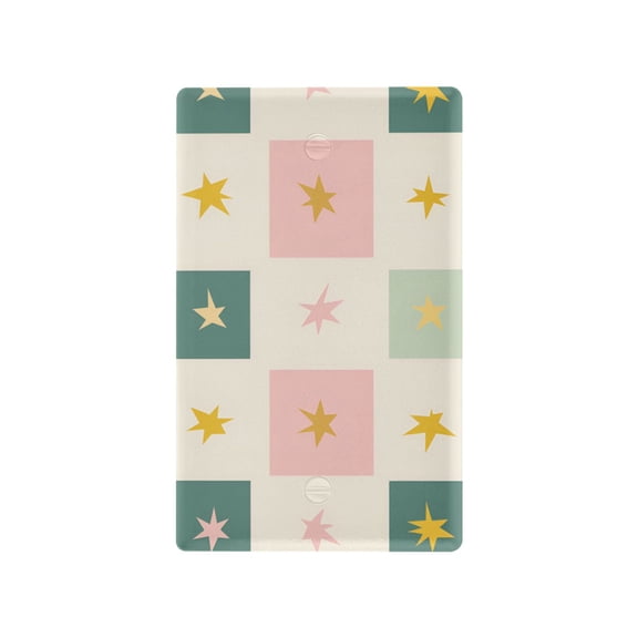Yayeee Blank Wall Plate Cover 1-Gang 4.5"x2.7" Home Unused Decorative Outlet, Beige Abstract