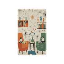 Yayeee Blank Wall Plate Cover 1-Gang 4.5"x2.7" Home Unused Decorative Outlet, Beige Cats Reading