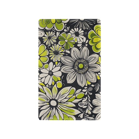 Yayeee Blank Wall Plate Cover 1-Gang 4.5"x2.7" Home Unused Decorative Outlet, Beige Flower Pattern