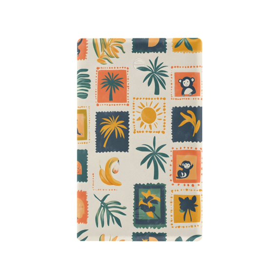Yayeee Blank Wall Plate Cover 1-Gang 4.5"x2.7" Home Unused Decorative Outlet, Beige Playful Stamp