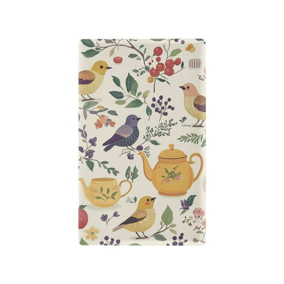 Yayeee Blank Wall Plate Cover 1-Gang 4.5"x2.7" Home Unused Decorative Outlet, Birds and Teapots