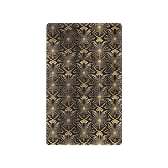 Yayeee Blank Wall Plate Cover 1-Gang 4.5"x2.7" Home Unused Decorative Outlet, Black Floral Pattern