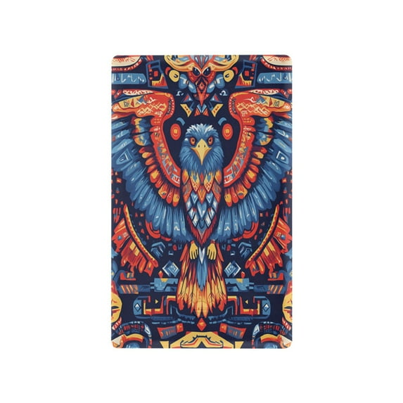 Yayeee Blank Wall Plate Cover 1-Gang 4.5"x2.7" Home Unused Decorative Outlet, Blue Abstract Eagle