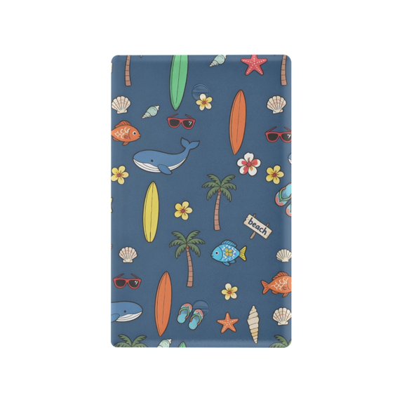 Yayeee Blank Wall Plate Cover 1-Gang 4.5"x2.7" Home Unused Decorative Outlet, Blue Beach Pattern