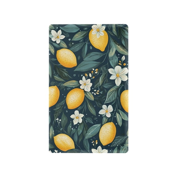 Yayeee Blank Wall Plate Cover 1-Gang 4.5"x2.7" Home Unused Decorative Outlet, Blue Floral Lemons