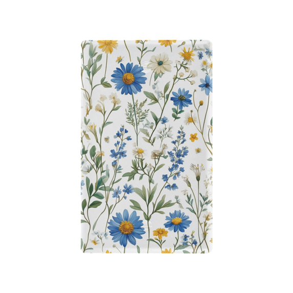 Yayeee Blank Wall Plate Cover 1-Gang 4.5"x2.7" Home Unused Decorative Outlet, Blue Floral