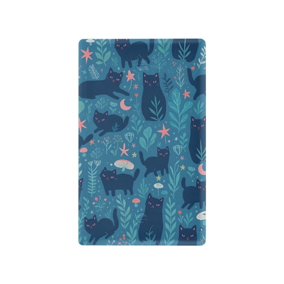 Yayeee Blank Wall Plate Cover 1-Gang 4.5"x2.7" Home Unused Decorative Outlet, Blue Forest Cat Pattern