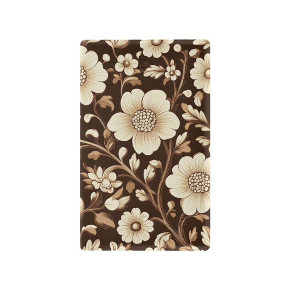 Yayeee Blank Wall Plate Cover 1-Gang 4.5"x2.7" Home Unused Decorative Outlet, Brown Floral