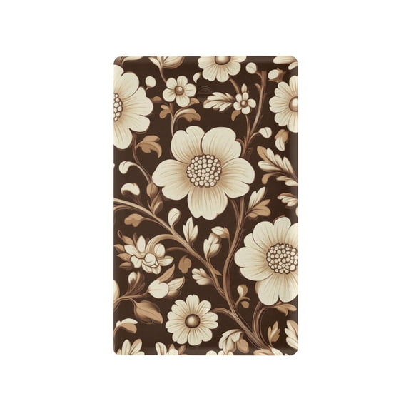 Yayeee Blank Wall Plate Cover 1-Gang 4.5"x2.7" Home Unused Decorative Outlet, Brown Floral