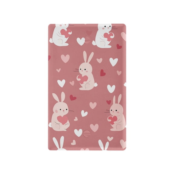 Yayeee Blank Wall Plate Cover 1-Gang 4.5"x2.7" Home Unused Decorative Outlet, Bunny Love Blooms
