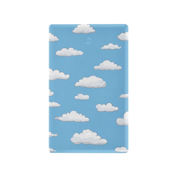 Yayeee Blank Wall Plate Cover 1-Gang 4.5"x2.7" Home Unused Decorative Outlet, Cartoon Cloud Pattern