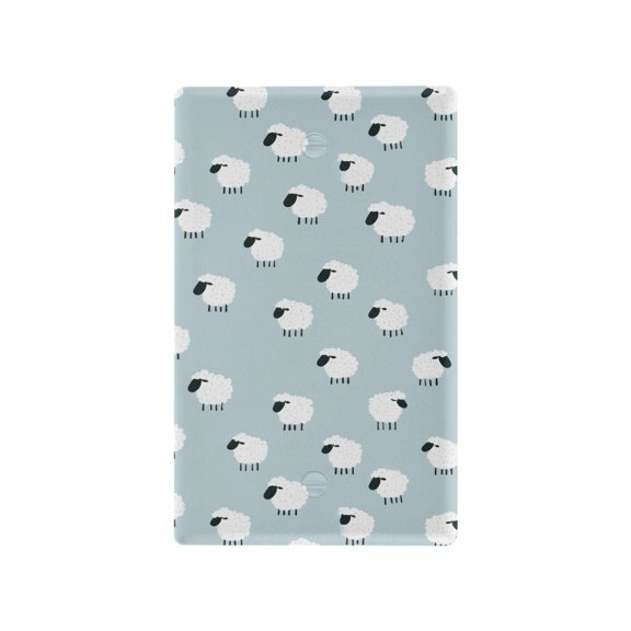 Yayeee Blank Wall Plate Cover 1-Gang 4.5"x2.7" Home Unused Decorative Outlet, Cartoon Sheep Pattern
