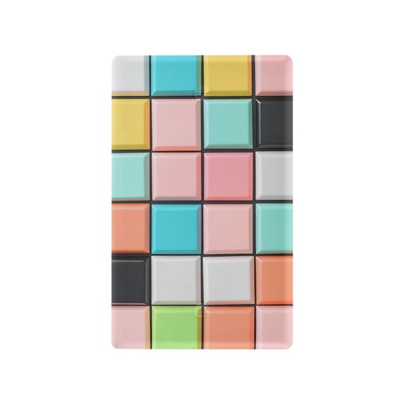 Yayeee Blank Wall Plate Cover 1-Gang 4.5"x2.7" Home Unused Decorative Outlet, Colorful Checkered Pattern