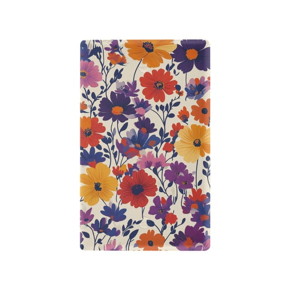 Yayeee Blank Wall Plate Cover 1-Gang 4.5"x2.7" Home Unused Decorative Outlet, Colorful Flowers Pattern