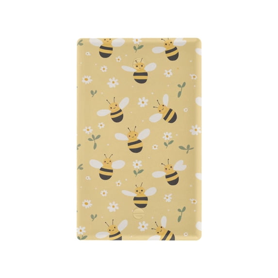 Yayeee Blank Wall Plate Cover 1-Gang 4.5"x2.7" Home Unused Decorative Outlet, Cute Bee Pattern