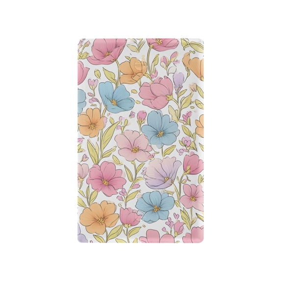 Yayeee Blank Wall Plate Cover 1-Gang 4.5"x2.7" Home Unused Decorative Outlet, Cute Pastel Flowers Pattern