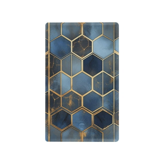 Yayeee Blank Wall Plate Cover 1-Gang 4.5"x2.7" Home Unused Decorative Outlet, Elegant Hexagon Pattern