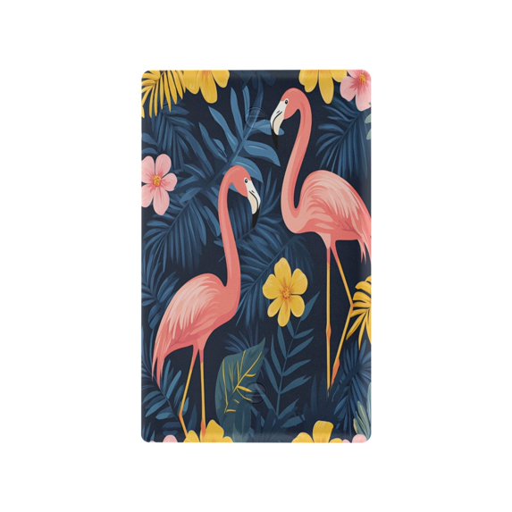 Yayeee Blank Wall Plate Cover 1-Gang 4.5"x2.7" Home Unused Decorative Outlet, Floral Flamingo