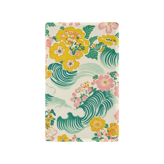 Yayeee Blank Wall Plate Cover 1-Gang 4.5"x2.7" Home Unused Decorative Outlet, Floral Wave