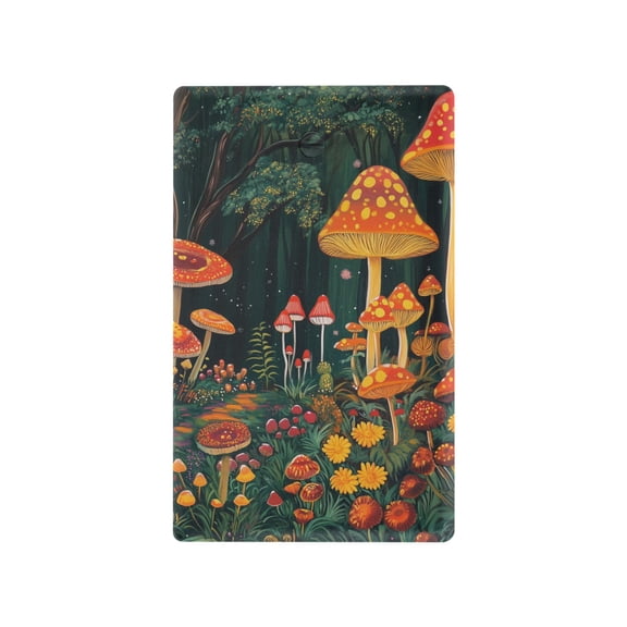 Yayeee Blank Wall Plate Cover 1-Gang 4.5"x2.7" Home Unused Decorative Outlet, Forest Mushroom