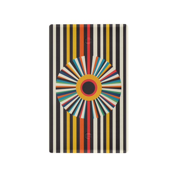 Yayeee Blank Wall Plate Cover 1-Gang 4.5"x2.7" Home Unused Decorative Outlet, Geometric Stripes