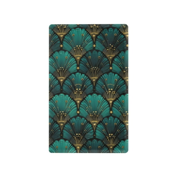 Yayeee Blank Wall Plate Cover 1-Gang 4.5"x2.7" Home Unused Decorative Outlet, Green Art Abstract Pattern