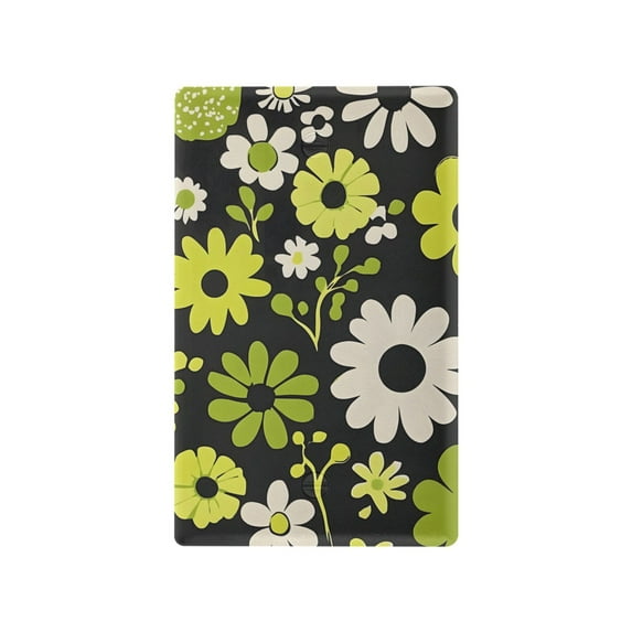 Yayeee Blank Wall Plate Cover 1-Gang 4.5"x2.7" Home Unused Decorative Outlet, Green Flower Pattern