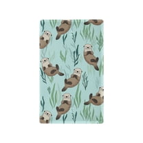 Yayeee Blank Wall Plate Cover 1-Gang 4.5"x2.7" Home Unused Decorative Outlet, Green Otters Pattern