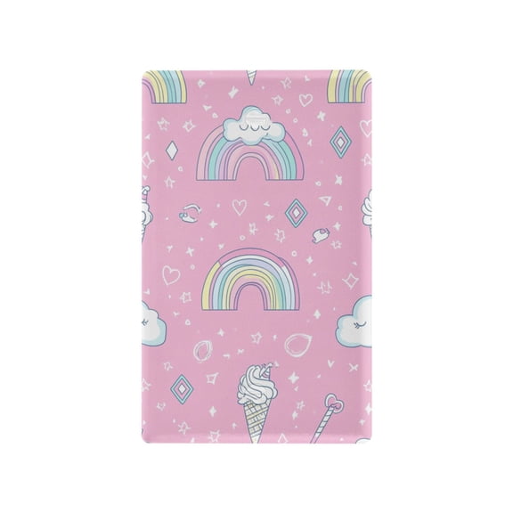 Yayeee Blank Wall Plate Cover 1-Gang 4.5"x2.7" Home Unused Decorative Outlet, Ice Cream Rainbow Pattern