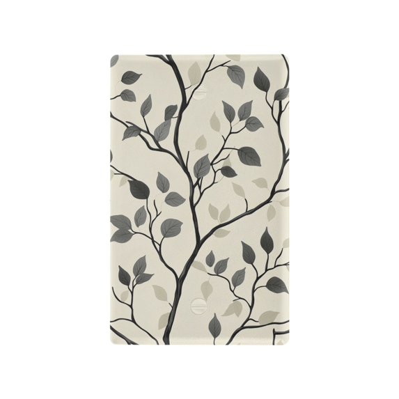 Yayeee Blank Wall Plate Cover 1-Gang 4.5"x2.7" Home Unused Decorative Outlet, Leaves Pattern