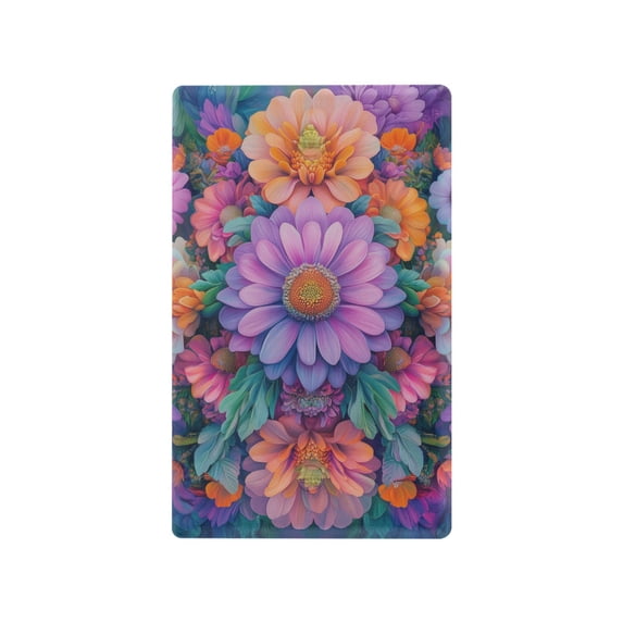 Yayeee Blank Wall Plate Cover 1-Gang 4.5"x2.7" Home Unused Decorative Outlet, Light Purple Flowers