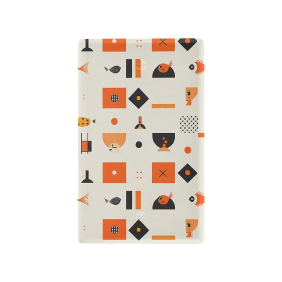 Yayeee Blank Wall Plate Cover 1-Gang 4.5"x2.7" Home Unused Decorative Outlet, Minimalist Geometric Pattern