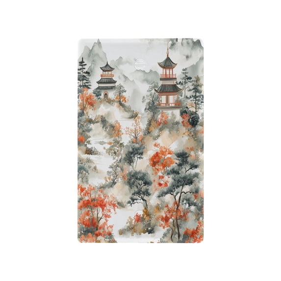 Yayeee Blank Wall Plate Cover 1-Gang 4.5"x2.7" Home Unused Decorative Outlet, Mountain Pattern