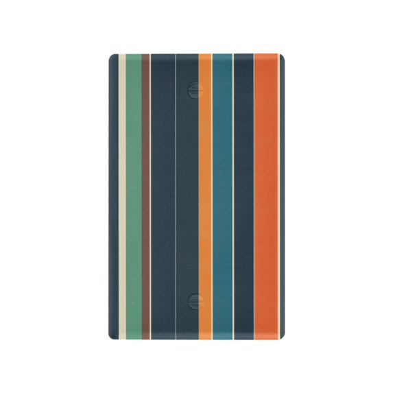 Yayeee Blank Wall Plate Cover 1-Gang 4.5"x2.7" Home Unused Decorative Outlet, Navy Blue Stripes