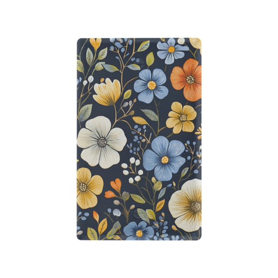 Yayeee Blank Wall Plate Cover 1-Gang 4.5"x2.7" Home Unused Decorative Outlet, Navy Floral Pattern