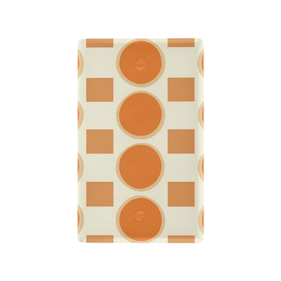 Yayeee Blank Wall Plate Cover 1-Gang 4.5"x2.7" Home Unused Decorative Outlet, Orange Geometric Pattern