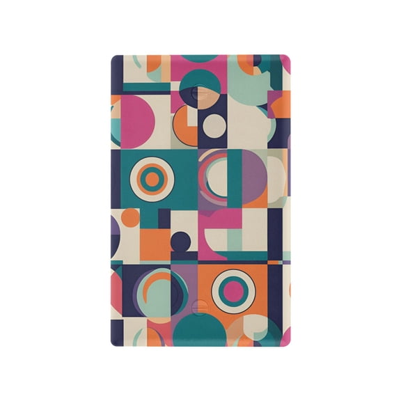 Yayeee Blank Wall Plate Cover 1-Gang 4.5"x2.7" Home Unused Decorative Outlet, Orange Geometric