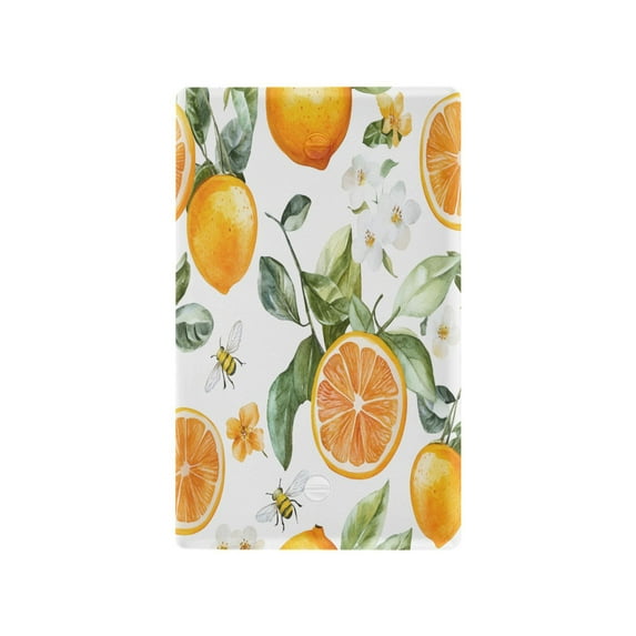 Yayeee Blank Wall Plate Cover 1-Gang 4.5"x2.7" Home Unused Decorative Outlet, Orange Watercolor Bees